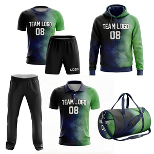 Ensemble uniforme de football pour homme avec logo d'équipe, maillot sublimé dégradé, short, sweat à capuche, polo, pantalon, sac de sport, toutes saisons, évacuation de l'humidité - Product Image 1