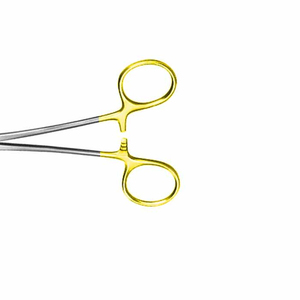 Pince porte-aiguille dentaire 18 cm, instruments chirurgicaux dentaires, forceps orthodontiques, acier inoxydable, manche plaqué or - Product Image 6