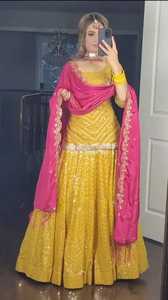 Robe Lehenga élégante de couleur pastel avec dupatta brodée – Prête à porter - Product Image 3