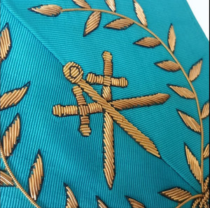 Badge magnétique simple et élégant, brodé à la main avec des perles, pour officier de cérémonie - AASR - Product Image 2