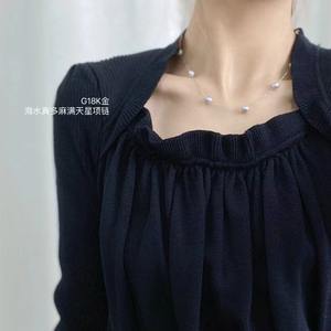 คอลเลคชั่นใหม่ปี 2025 ของ Zhuji Pearl สร้อยคอมุกแท้จากน้ำทะเล ขนาด 5-6 มม. ดีไซน์เก๋ไก๋ สร้อยคอทอง 18K ดีไซน์ทันสมัย - Product Image 3