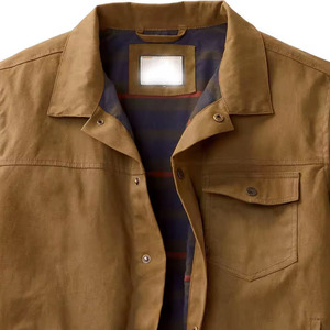 SUQAINA FASHION GARMENTS Men's Winter 100% Cotton Breathable Casual Turn-down Collar Polyester Lining Wax Cotton <b>Canvas</b> <b>Jacket</b> - Product Image 4