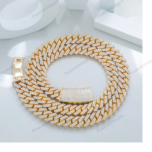 Cadena cubana de eslabones gruesos de 12 mm y 22 pulgadas, chapada en oro, de plata de ley 925, con cierre extendido, estilo hip hop, joyería de lujo llamativa de Miami - Product Image 6