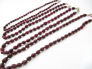 สร้อยคอประดับลูกปัดรูปหยดน้ำสีแดงทับทิมธรรมชาติ ความยาว 18 นิ้ว - Product Image 5