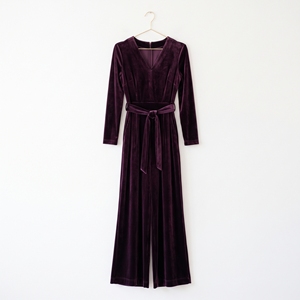 Combinaison en velours d'hiver pour femmes, tenue décontractée luxueuse en une seule pièce, OEM ODM, vente en gros, logo personnalisé, faible MOQ - Product Image 3