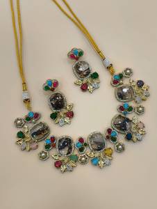 Premium Quality Designer <b>Necklace</b> Set Beautiful Design Ideal For Weddings, Party Wear, Festive Occasions <b>Statement</b> <b>Necklace</b> Set - Product Image 2