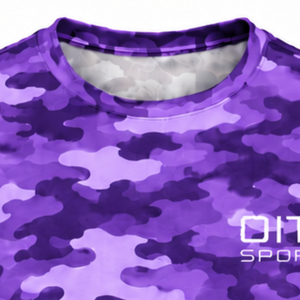 Custom <b>Purple</b> Camo T <b>Shirt</b> Men Short Sleeve Crew Neck Camouflage Print Sports Training Fitness Gym Workout Performance Athletic - Product Image 5