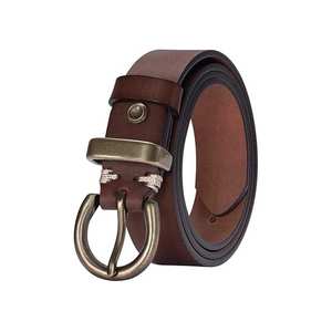 เข็มขัดหนังพิมพ์โลโก้แบบกำหนดเอง ผิวเรียบเนียน พร้อมตกแต่งโลหะ สไตล์เรโทร พร้อมหัวเข็มขัดวินเทจ - Product Image 2