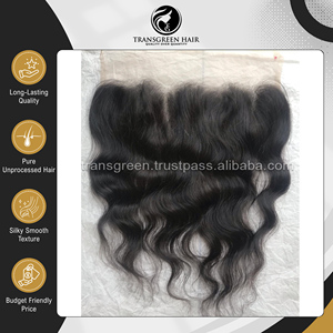 Frontal en dentelle HD 13x6 de qualité supérieure, cheveux vierges bruts indiens de temple – Extension de cheveux humains naturels et doux, provenant d'un fournisseur d'origine indienne - Product Image 3