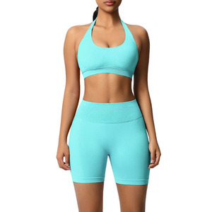 Ensemble de sport et yoga respirant personnalisé pour femme : short taille haute et débardeur d'entraînement 2 pièces - Product Image 5