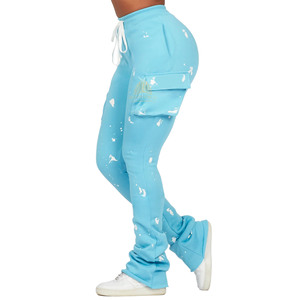 Premium Quality Women Solid Color <b>Stacked</b> Sweat Pants in Wholesaler Bulk Quantity Slim Fitted Breathable <b>Stacked</b> Pants For Girls - Product Image 1