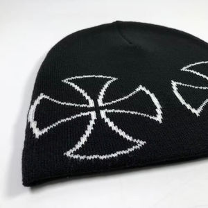 Bonnet unisexe en tricot jacquard couleur unie 100 % acrylique, chaud pour l'hiver, style décontracté Apparelzest, pour adultes, tour de tête 56-58 cm - Product Image 4