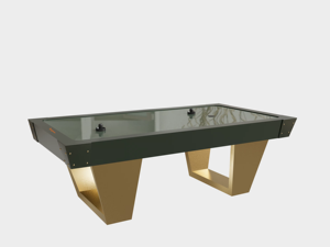 Mesa de Air Hockey de Alta Gama Fabricada en India, Mesa de Juego de Air Hockey para Interiores con Marco Metálico Dorado, Diseño Duradero para el Hogar o Club - Product Image 3