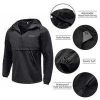 Vestes Softshell Imperméables Noires à Capuche Demi-Zip Coupe-Vent Personnalisables OEM Vente en Gros Imperméables pour Randonnée Hiver en Extérieur