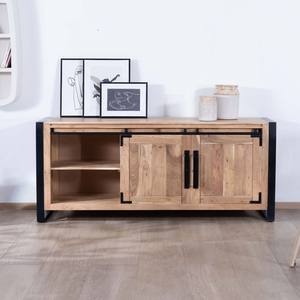 Buffet de salle à manger industriel Vandana Autumn Craft en métal et bois, 190 cm, Montréal - Product Image 4