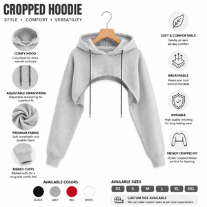 HMR Sorority Sisterhood Streetwear Cropped Hoodie 100% Coton Hiver Pull à Capuche Doublé Toile - Product Image 6