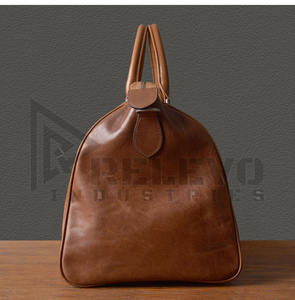 Sac de voyage week-end pour homme en cuir véritable noir de qualité supérieure, grande capacité, imperméable, durable et souple - Product Image 6