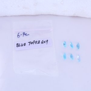 โทแพซสีฟ้าธรรมชาติ 6 เม็ด รูปทรงลูกแพร์ เจียระไนแบบเหลี่ยม ขนาด 6x9 มม. |   หินเม็ดเดี่ยวสำหรับทำเครื่องประดับ ได้รับการรับรองจากบุคคลที่สาม - Product Image 4