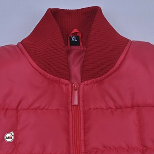 Chaquetas Acolchadas de Invierno para Mujer, Transpirables, con Cadenas, Color Rojo Sólido, Manga Larga, Cuello Alto, Cierre de Cremallera, Alta Calidad - Product Image 4