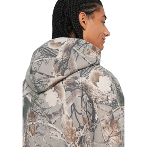 Sweat à capuche zippé pour homme, coupe décontractée, imprimé camouflage, 100% coton molletonné, teinture unie, écologique, anti-boulochage, respirant, style streetwear - Product Image 4