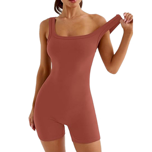 Combinaison de yoga sans dos pour femme, combinaison sans couture avec fermeture à crochets et œillets, taille haute, en spandex et polyester, sexy, respirante, tenue de sport - Product Image 2