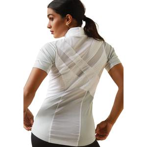 Chemises d'équitation à manches courtes et col montant pour femmes, vêtements d'équitation personnalisés en gros, haute qualité - Product Image 6