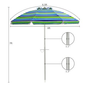 6.5 Feet <b>Beach</b> Umbrella with Carry <b>Bag</b> <b>Lightweight</b> and Convenient No Weight Base Required - Product Image 4