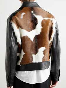 Cowhide Leather Jacket Men Clothing Regular Long Sleeves Cowhide Leather Jacket Cow Hair Jacket - Product Image 2