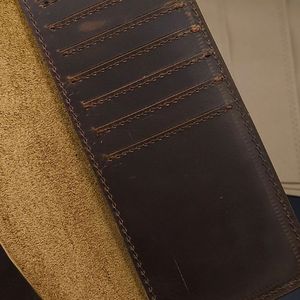 Dark Brown Leather <b>Wallet</b> <b>Men</b> Long Cash Compartment Card Slots Minimalist Practical Cowhide Folder Classic <b>Slim</b> Plain Structure - Product Image 4