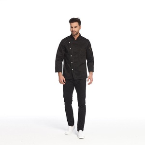 Veste de chef unisexe à manches courtes en polyester et coton, uniforme de restaurant et de bar, veste de chef - Product Image 4
