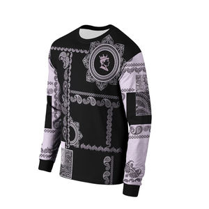 Camiseta de sublimación 100% algodón de diferentes tallas para hombre, manga larga, corte holgado, estampada, buen material, camiseta de sublimación de manga larga - Product Image 4