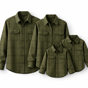 Fournisseur direct d'usine de chemises en flanelle assorties pour la famille, pour la vente en gros, OEM, vêtements de loisirs personnalisés - Product Image 1
