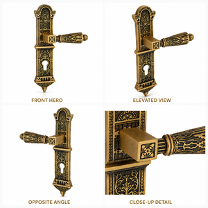 Premium ARCH <b>Brass</b> Mortice <b>Door</b> Handle Matte Brush <b>Antique</b> Finish Heavy Duty Lever Handle for Residential Commercial Home Office - Product Image 1