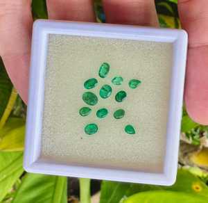 Émeraude zambienne certifiée naturelle, pierres précieuses en vrac, 2,25 carats, taille et forme variées, émeraude verte facettée, lot de 12 pièces, vente en gros - Product Image 4