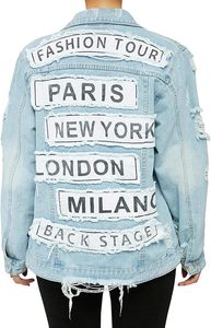 Customized Design Logo Hot Looking Streetstyle Jean Jacket Women Casual Fit Streetwear Style Trendy <b>Denim</b> <b>Coat</b> Wholesale Price - Product Image 2
