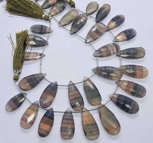 Natural Fluorite Faceted Pear Shape <b>Beads</b> Long Pear Fluorite <b>Beads</b> 8 Inch Multi Color Faceted Fluorite Pear <b>Beads</b> For Jewelry - Product Image 5