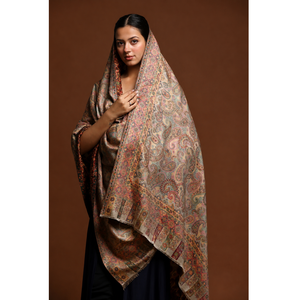 Women's Long <b>Wool</b> Shawl Machine Woven Floral Pattern Multi Color Warm Winter <b>Wrap</b> for Party Use - Product Image 3