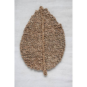 Unique Leaf Seagrass Placemat Thick Braided Straw Tablemat Heat Resistant <b>Coaster</b> Farmhouse Kitchen Decorative Plate Wholesale - Product Image 4