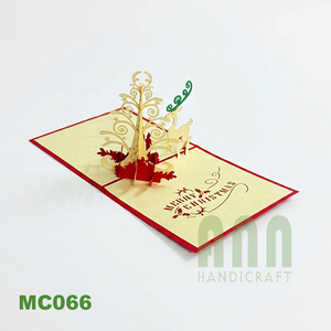 การ์ดอวยพรรูปกีตาร์แบบ 3 มิติ ตัดด้วยเลเซอร์ รุ่น MC054 จาก ANN HANDICRAFT พร้อมปั๊มร้อนและพิมพ์ออฟเซ็ต จากเวียดนาม สำหรับเทศกาลคริสต์มาส - Product Image 3