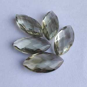 Ametyste verte naturelle, taille marquise briolette, coupe damier, pierre précieuse calibrée, pierre en vrac pour la création de bijoux - Product Image 2