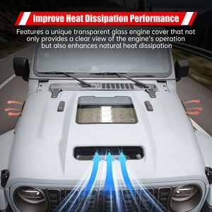 Cofano Motore Stile Capsula Facile da Installare con Dissipazione del Calore, Compatibile con Jeep Wrangler JL JLU 2018-2026 e Cofani Motore GL 2020-2026 - Product Image 2