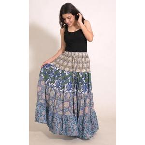 Boho Cotton <b>Patchwork</b> Printed Long <b>Skirt</b> Handmade Maxi <b>Skirt</b> Women's Ethnic Clothing - Product Image 2