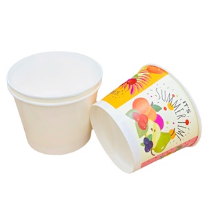 Kraft <b>Paper</b> Eco-friendly Disposable Salad Bowl with PET Lid Self Erecting Cylinder Shape for Food Packaging - Product Image 3
