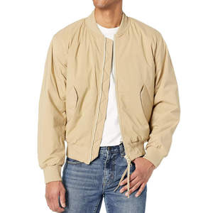 Chaqueta Bomber Ligera Informal para Hombre, Color Beige, Cortavientos, con Cierre, Estilo MA-1, Ropa de Exterior, Estilo Urbano - Product Image 2