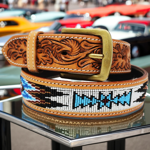 เข็มขัดหนังวัวสไตล์วินเทจตะวันตกเข็มขัดแกะสลักความยาวแบบกำหนดเอง - Product Image 2