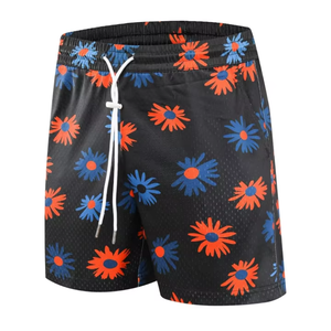 Shorts de bain pour hommes tendance en gros OEM, séchage rapide, taille élastique et cordon de serrage, logo personnalisé, shorts imprimés pour hommes - Product Image 3