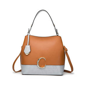 Bolso Tote de Cuero Genuino Bicolor con Estampado de Cocodrilo Teñido, Marca Personalizada, con Correa Desmontable y Bolsillo para Teléfono Celular para Mujer - Product Image 2