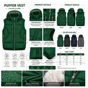 New Style Custom logo Winter Puffer <b>Vest</b> Hot Sale Custom High Quality Cold Proof Puffer <b>Vest</b> <b>Men</b> <b>Vests</b> OEM Serviced - Product Image 6