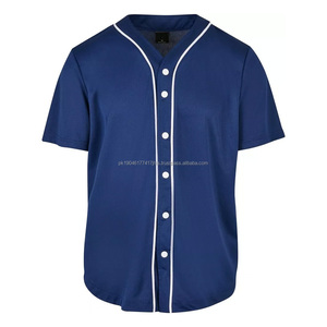 เสื้อเบสบอลแขนสั้นมีกระดุมเสื้อทีมเบสบอล OEM - Product Image 5