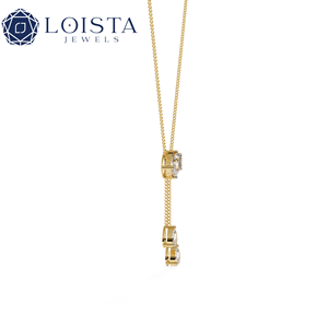 Collier de luxe personnalisé en or plaqué 10K 14K 18K avec pendentif breloque et diamant taille émeraude cultivé en laboratoire pour femme - Product Image 2